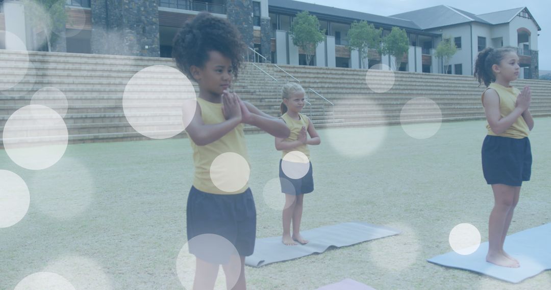 Group of Diverse Girls Practicing Yoga Outdoors - Free Images, Stock Photos and Pictures on Pikwizard.com