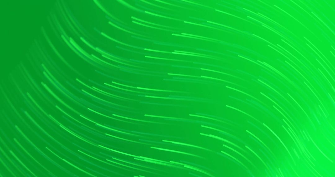 Flowing Green Lines on Abstract Background