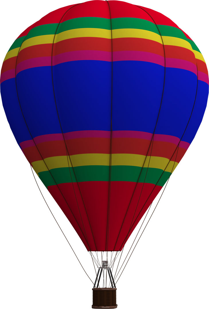 Large Multicolored Hot Air Balloon on Transparent Background - Download Free Stock Images Pikwizard.com