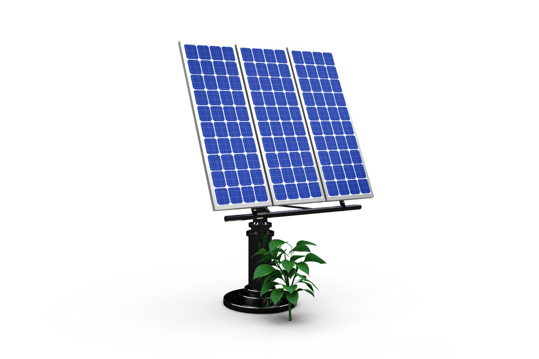 Digital Transparent Illustration of Solar Panels and Green Plant - Download Free Stock Images Pikwizard.com