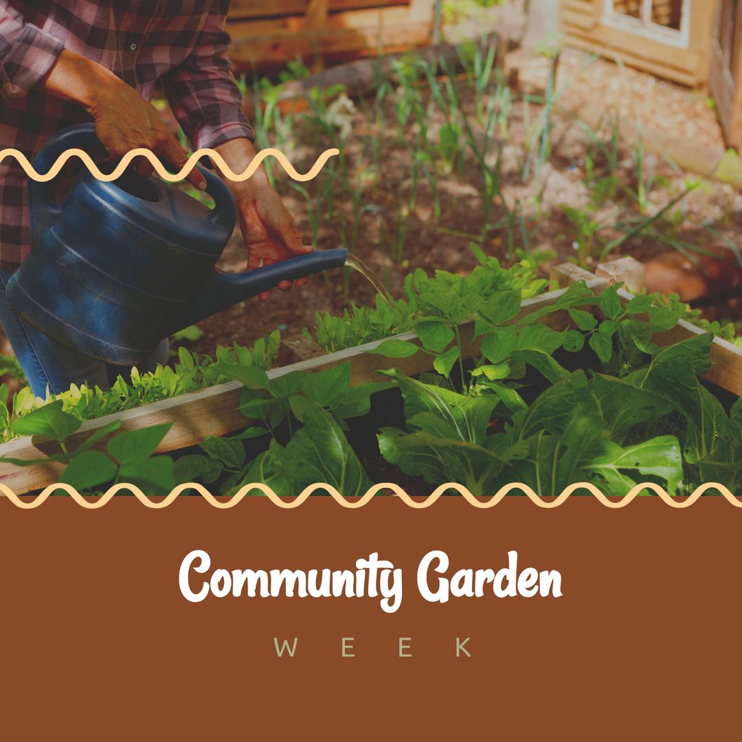 Community Garden Week Celebration with Watering Plants