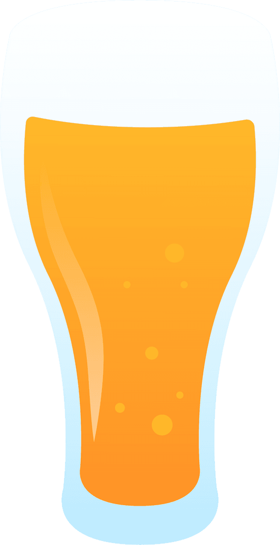 Transparent Pint Glass Illustrated with Amber Bubbles