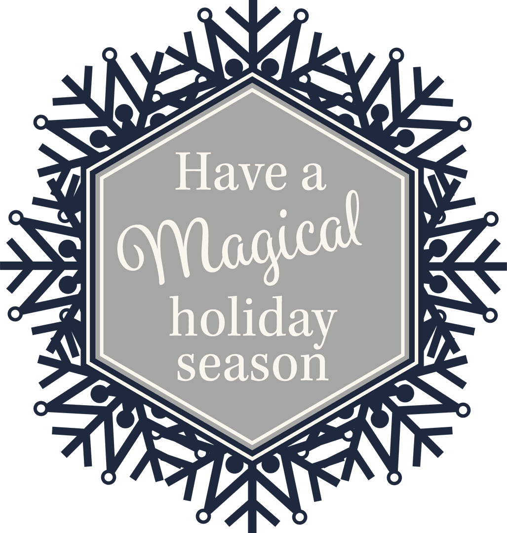 Magical Holiday Season Greeting on Transparent Background