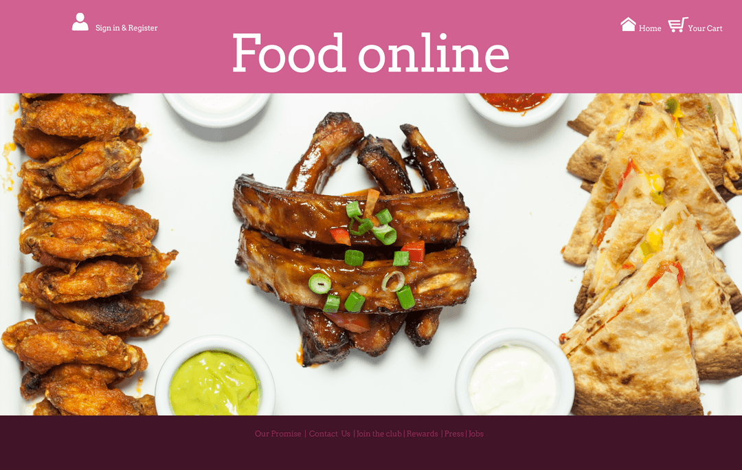 Transparent Digital Food Order Illustration with BBQ Ribs and Chicken Wings