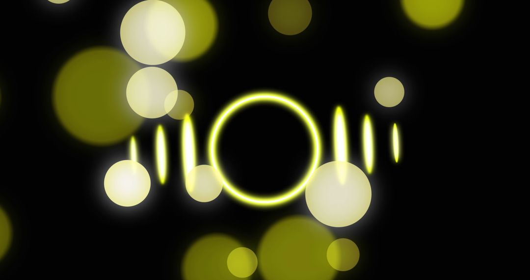 Glowing Yellow Shapes Abstract Background with Motion