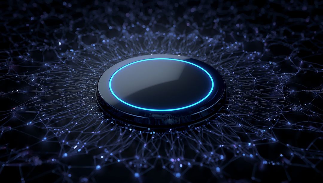 Futuristic Network Interface with Glowing Neon Technology