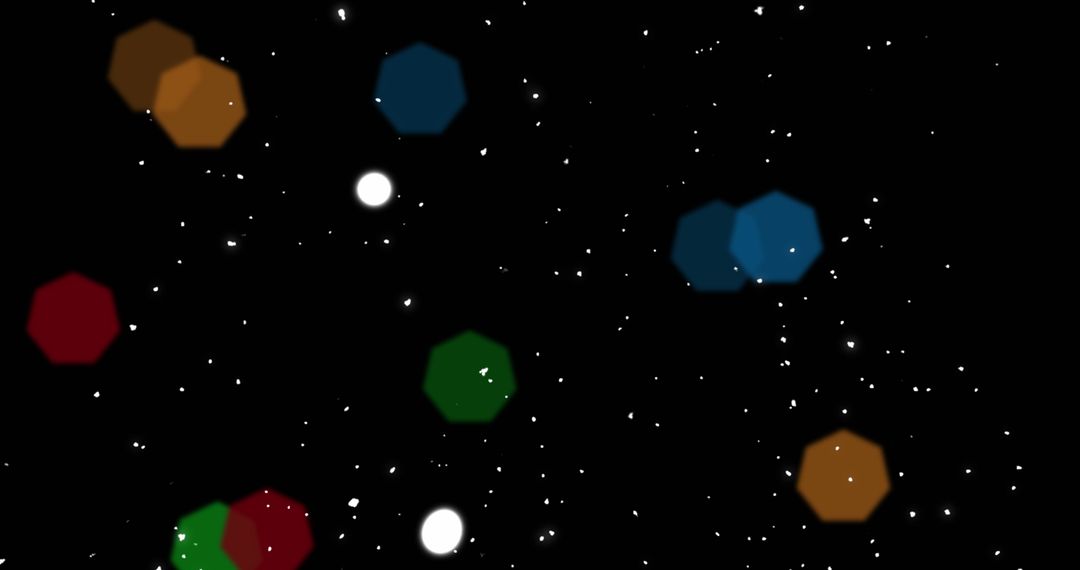 Cosmic Hexagonal Lights over Starry Abstract Background