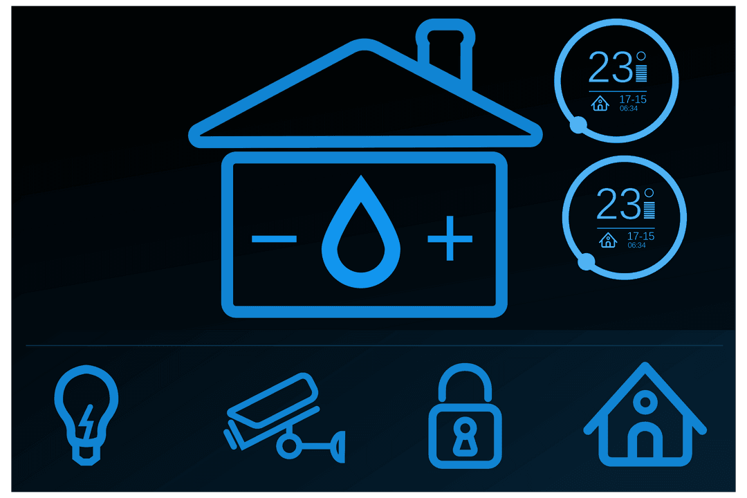 Smart Home Digital Dashboard on Transparent Background