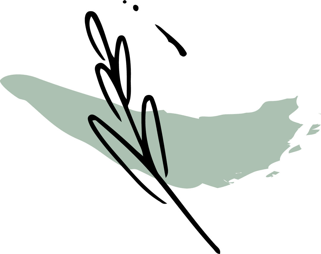 Abstract Leafy Botanical with Transparent Background