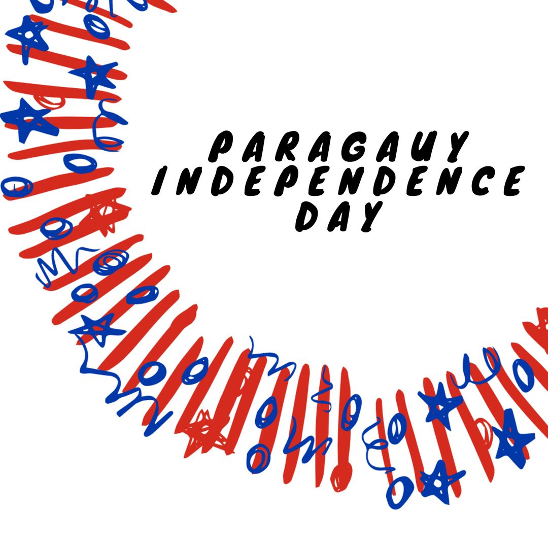 Colorful Paraguay Independence Day Celebration Illustration