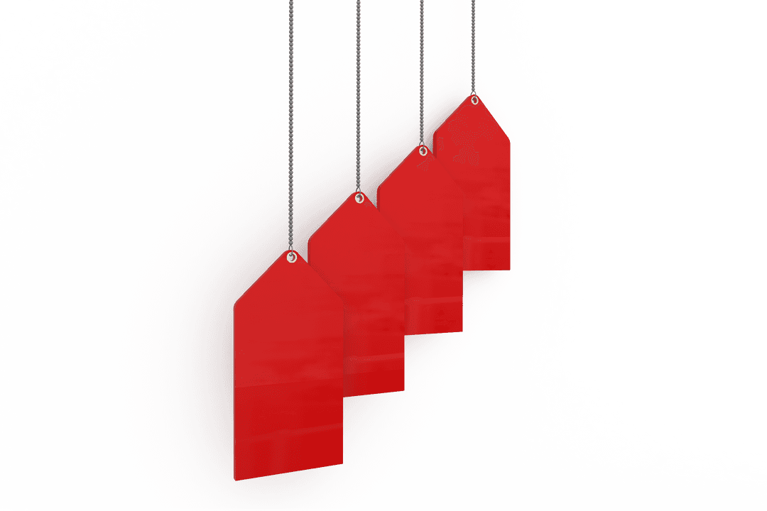 Set of Transparent Blank Red Sale Tags