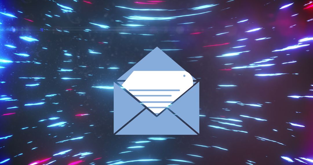Abstract Email Communication Concept Background with Dynamic Lights