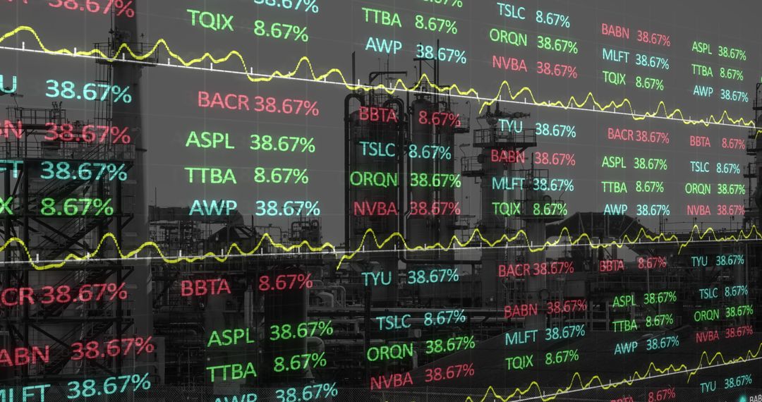 Composite of Construction Site and Financial Market Data
