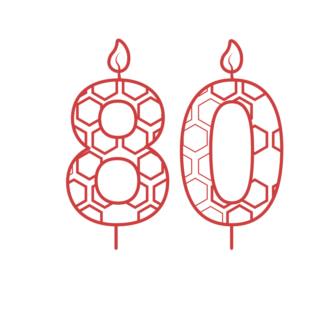 Red 80 Birthday Candle with Pattern on Transparent Background - Download Free Stock Images Pikwizard.com