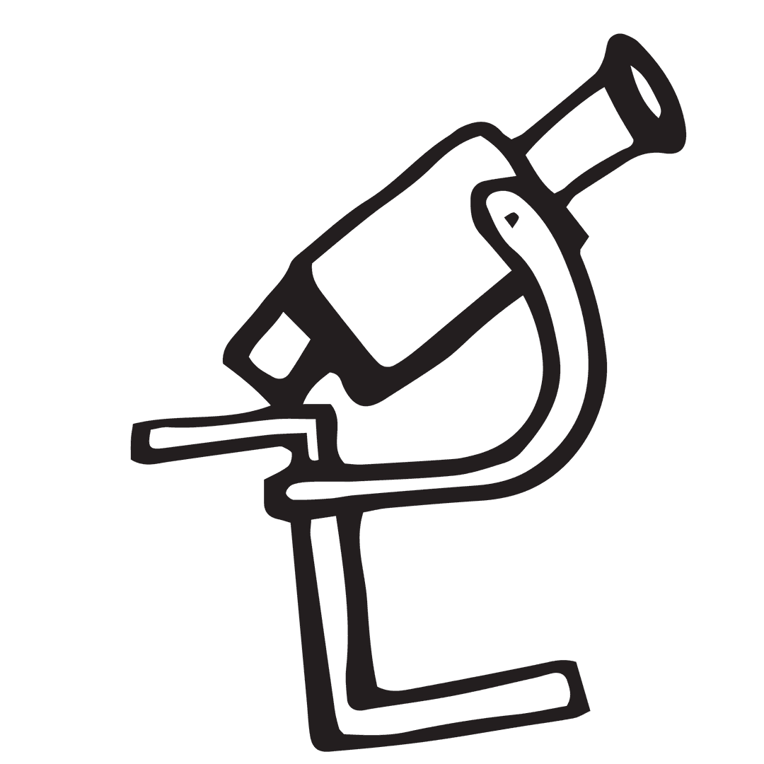 Hand-Drawn Black Telescope Illustration on Transparent Background