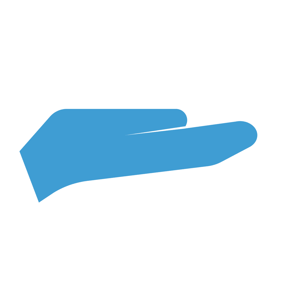 Blue Hand Silhouette Vector on Transparent Background