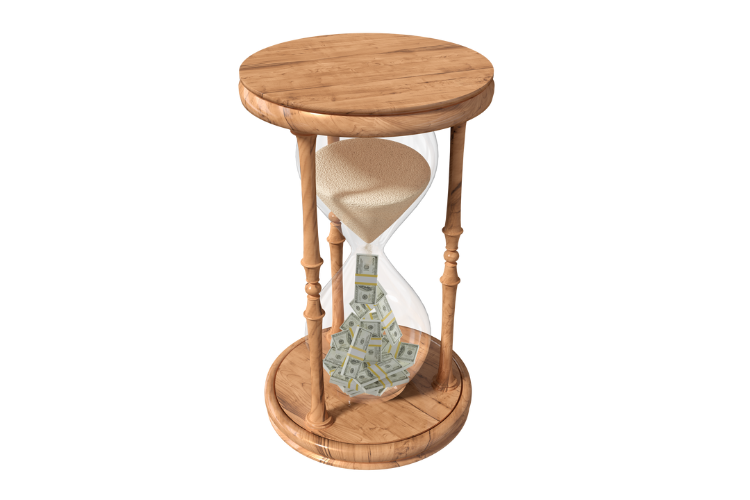 Transparent Hourglass with Sand and Dollar Banknotes - Download Free Stock Images Pikwizard.com