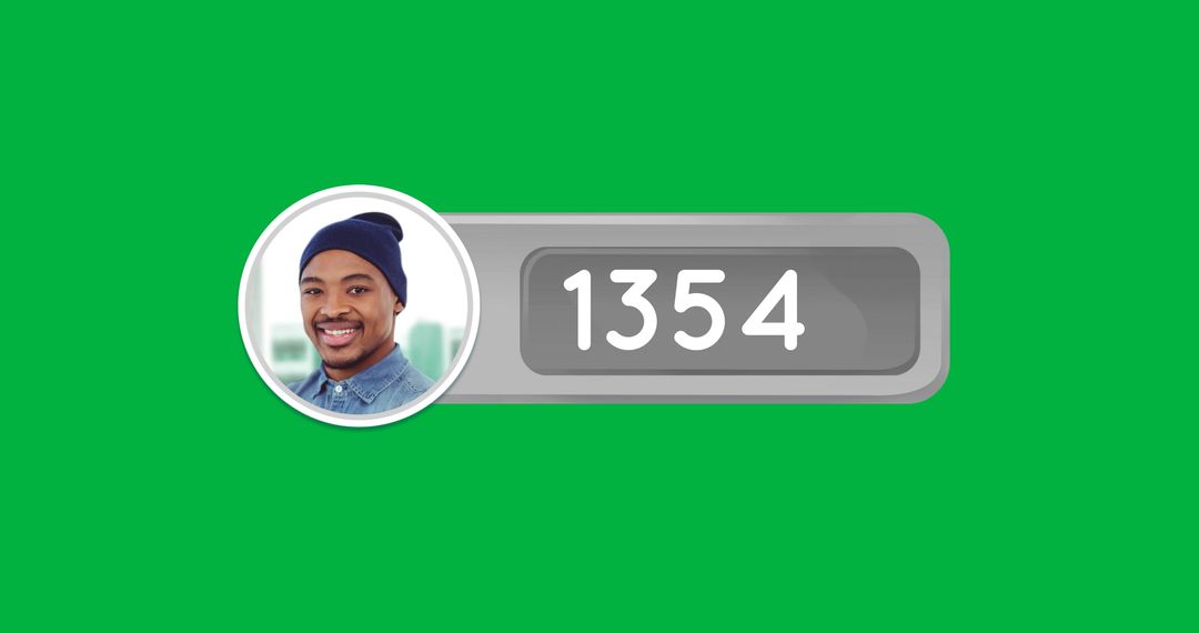 Number Counter with Man and Green Background Design