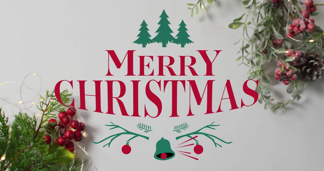 Festive Merry Christmas Design with Natural Decorations