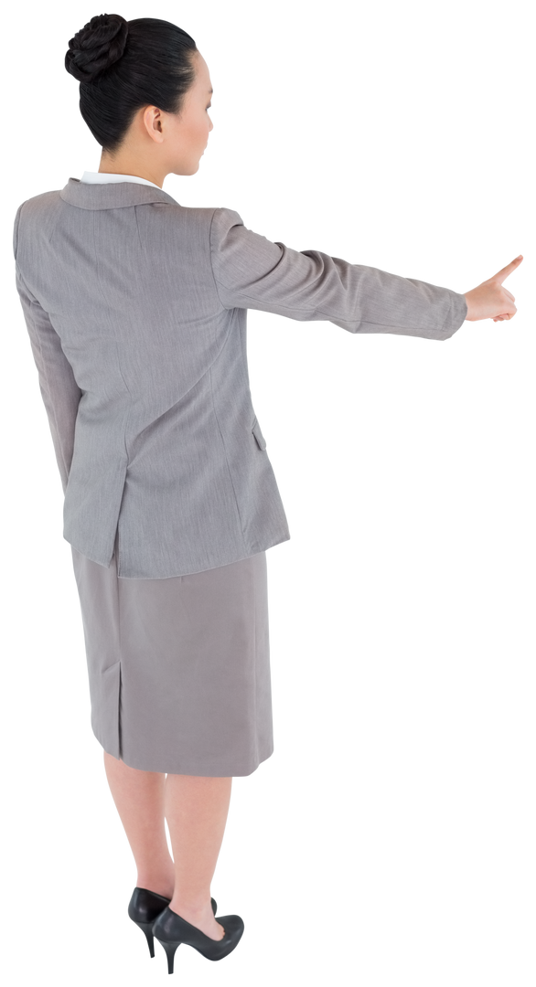 Serious Asian Businesswoman Pointing Gesture Transparent Background - Download Free Stock Images Pikwizard.com