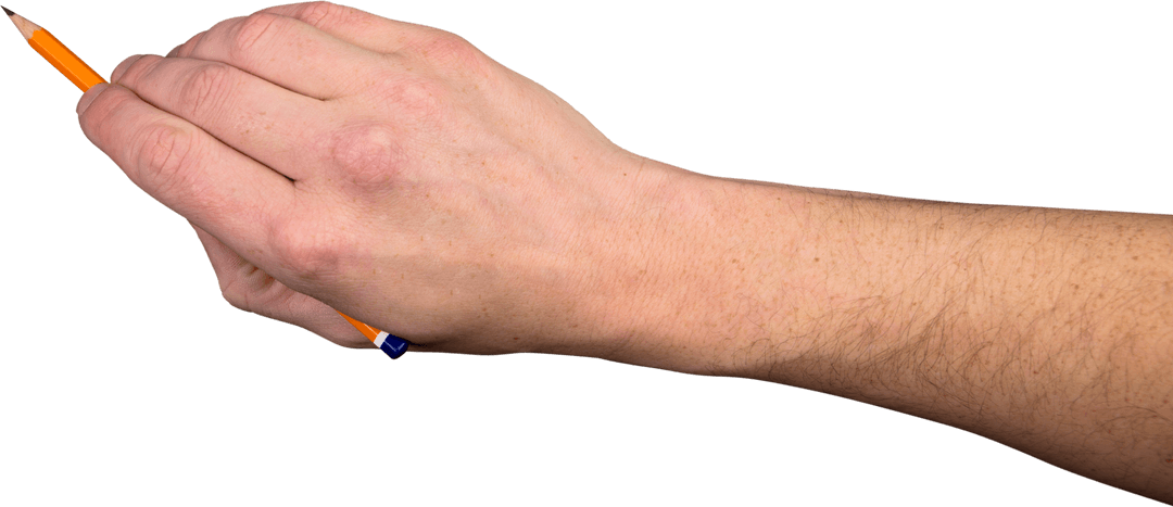 Calm Hand Drawing with Yellow Pencil Transparent Background