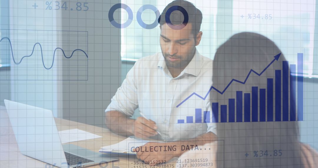 Professional Team Analyzing Financial Data on Digital Interface