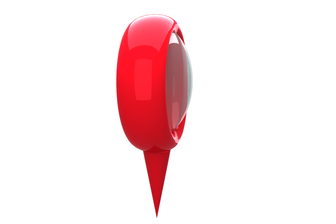 Transparent Red 3D Map Locator Pin Icon
