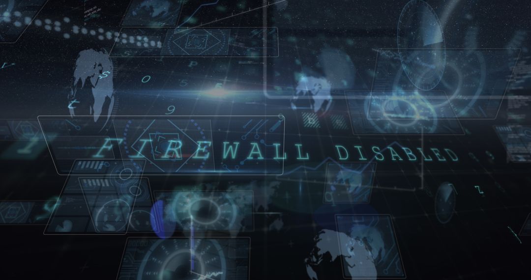 Digital Firewall Disabled Concept with Futuristic Interface