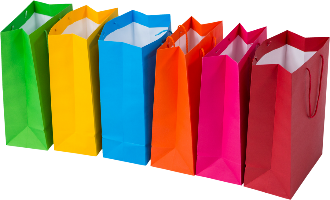 Colorful Shopping Bags on Transparent Background for Retail Promotion - Download Free Stock Images Pikwizard.com