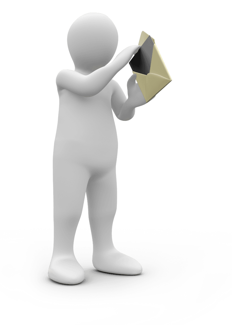 Transparent Vector Character Opening Envelope