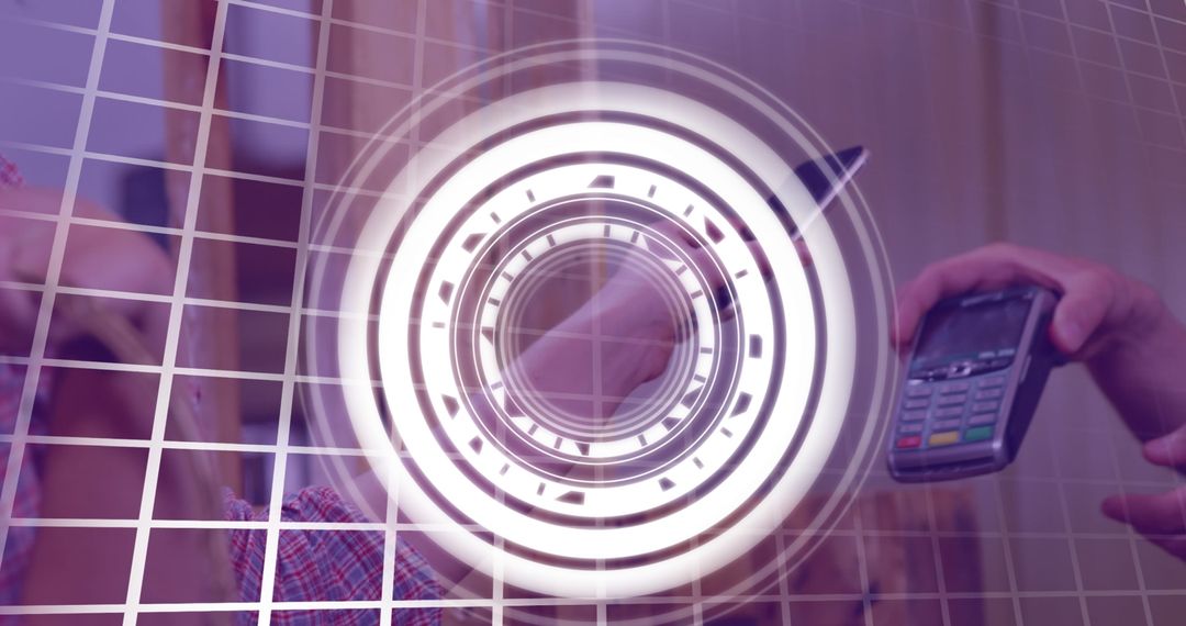 Digital scanning overlay with technology and connection theme