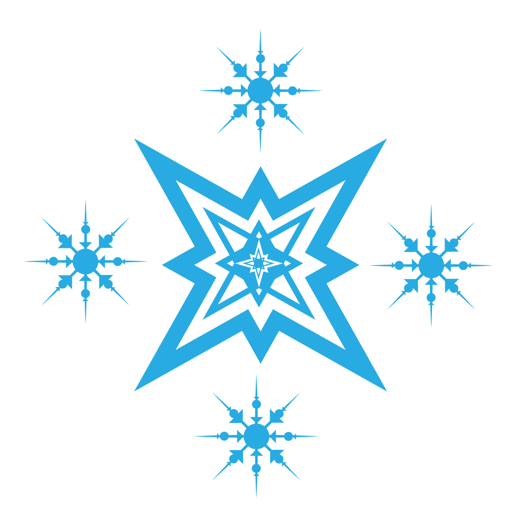 Elegant Transparent Blue Snowflake Design for Winter Themes