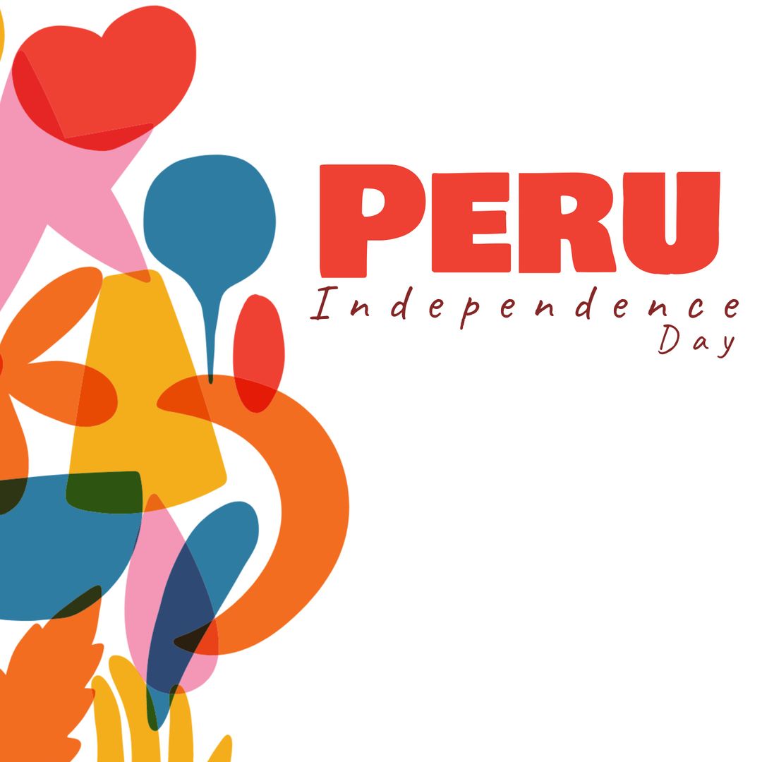 Peru Independence Day Celebration Design with Colorful Elements
