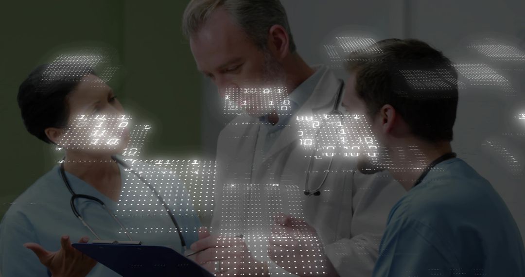 Medical Professionals Analyzing Data in a Modern Hospital