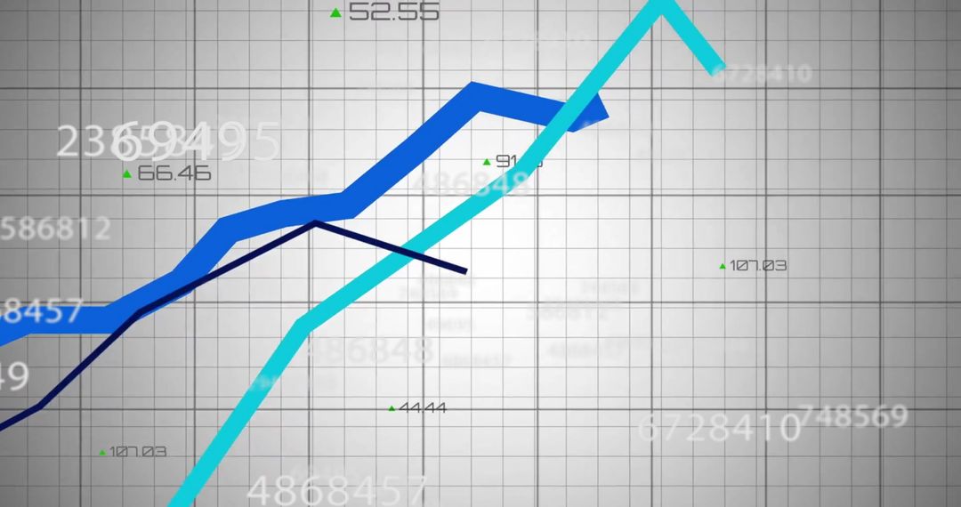 Dynamic Charts and Lines Displaying Financial Data Trends