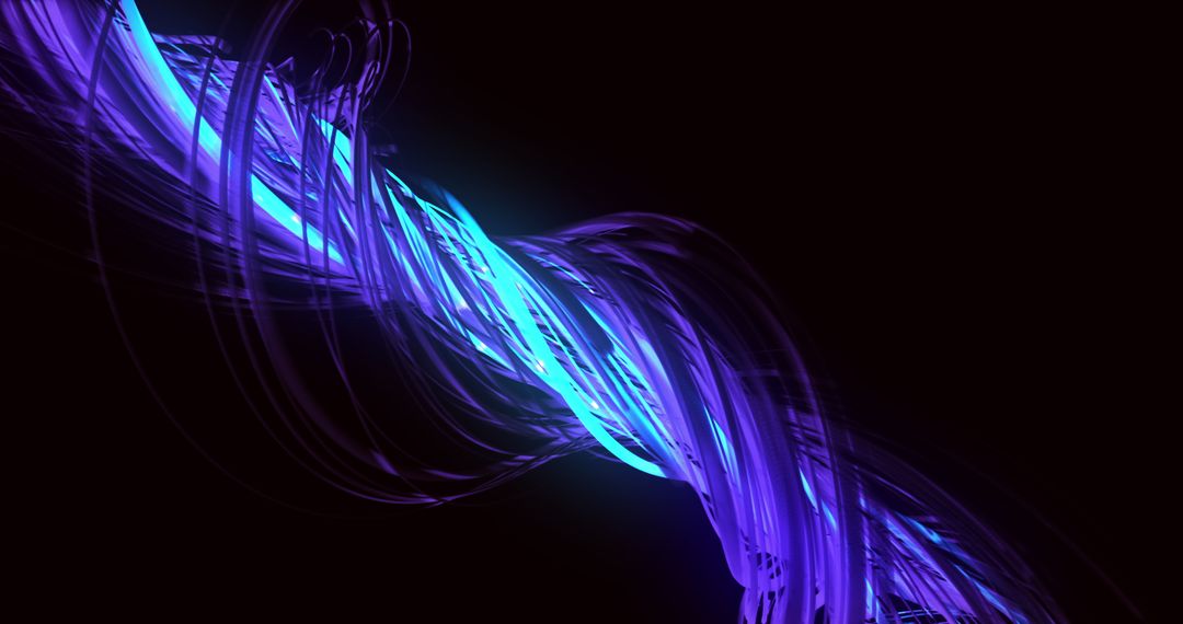 Vibrant Twisted Neon Light Trails on Dark Background
