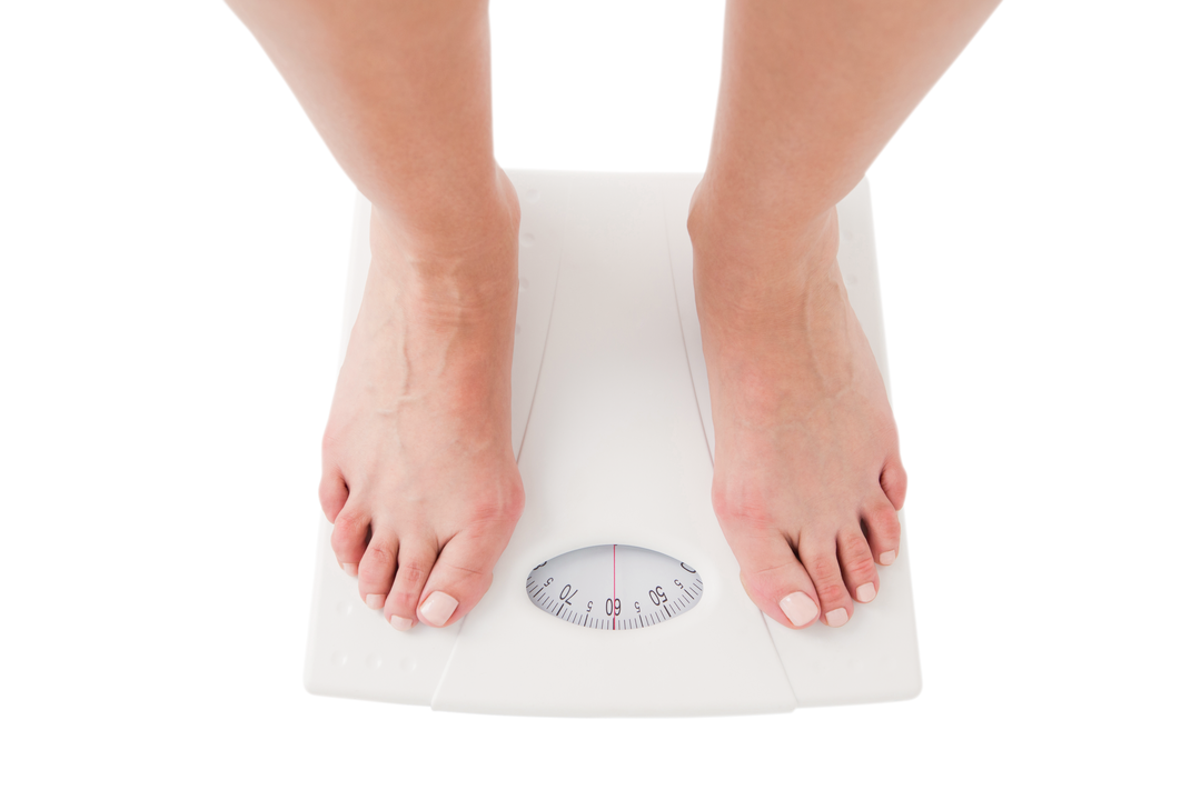 Transparent woman standing bare feet on scales for weight measure - Download Free Stock Images Pikwizard.com