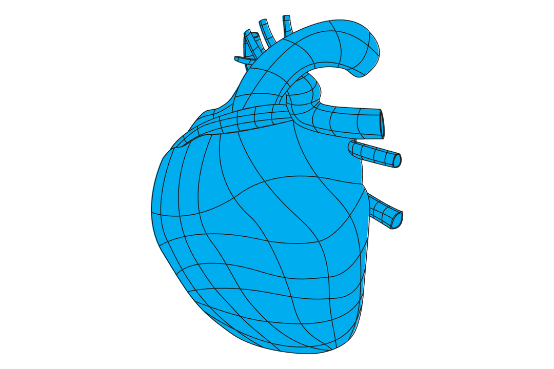 Transparent Illustrative Blue Colored Digital Heart Grid