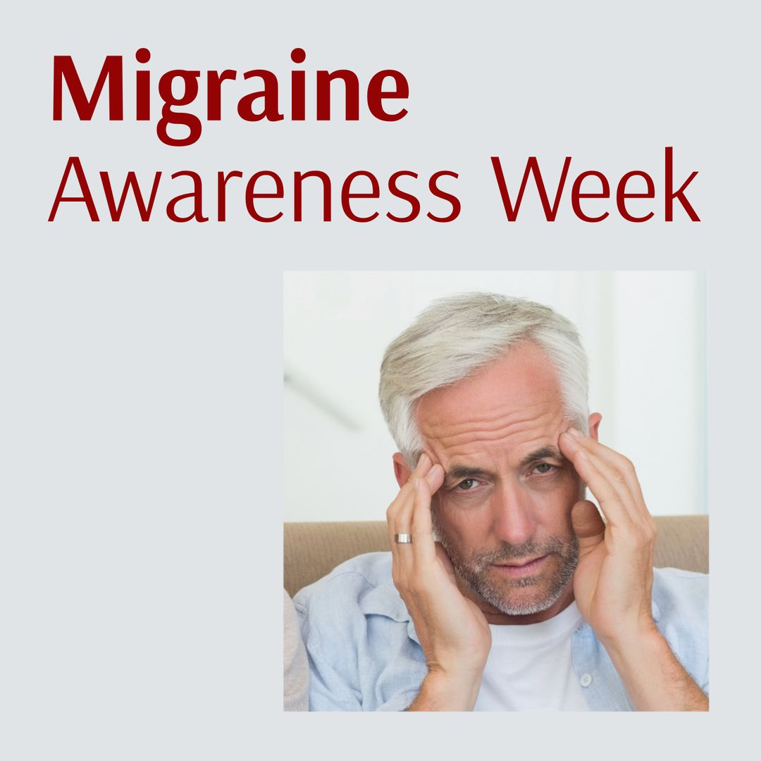 Migraine Awareness Week Campaign with Senior Man Suffering Migraine - Download Free Stock Templates Pikwizard.com