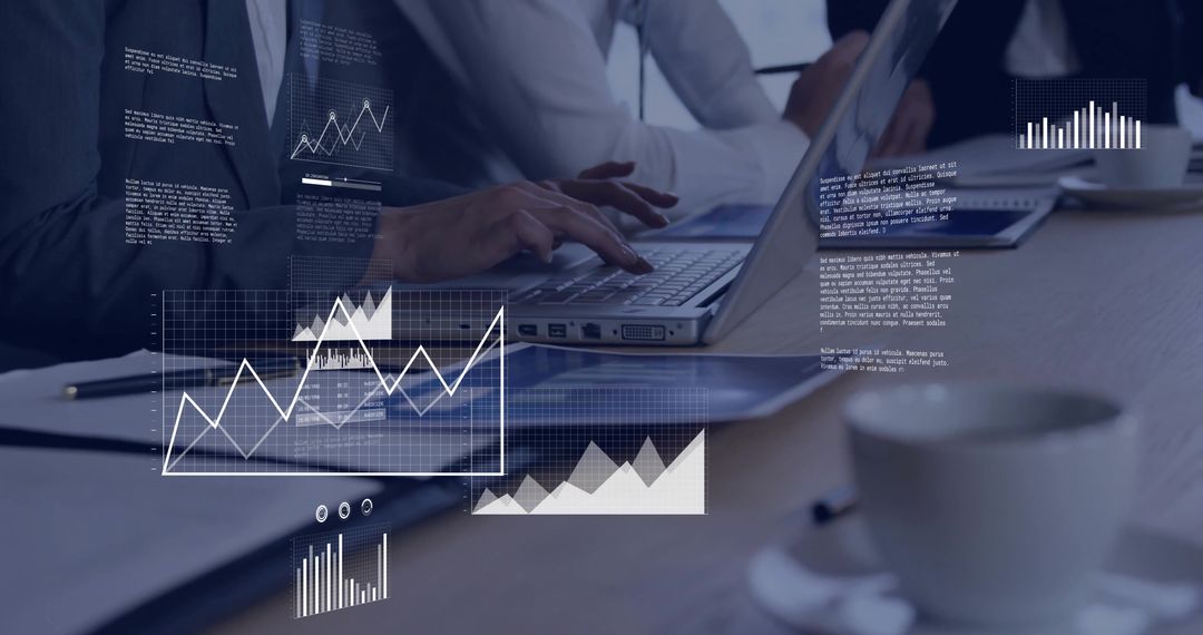 Business Professionals Collaborating with Analytics Graphs
