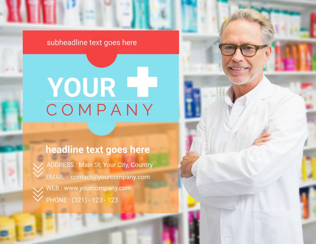 Confident Pharmacist Offers Trusted Healthcare Services - Download Free Stock Templates Pikwizard.com