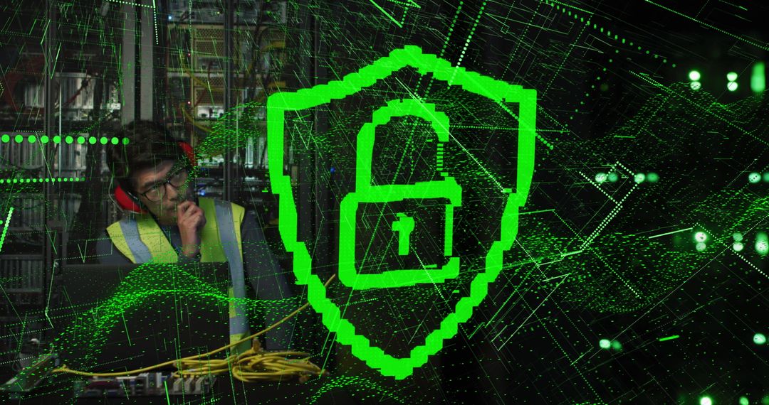 Cybersecurity Specialist Analyzing Digital Data System