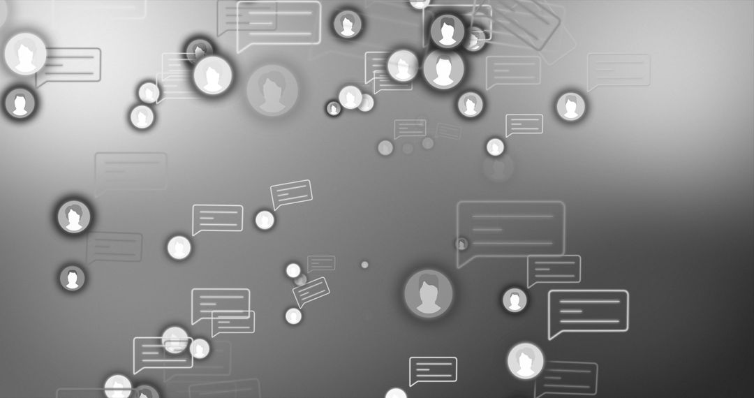 Digital Communication Speech Bubbles on Gray