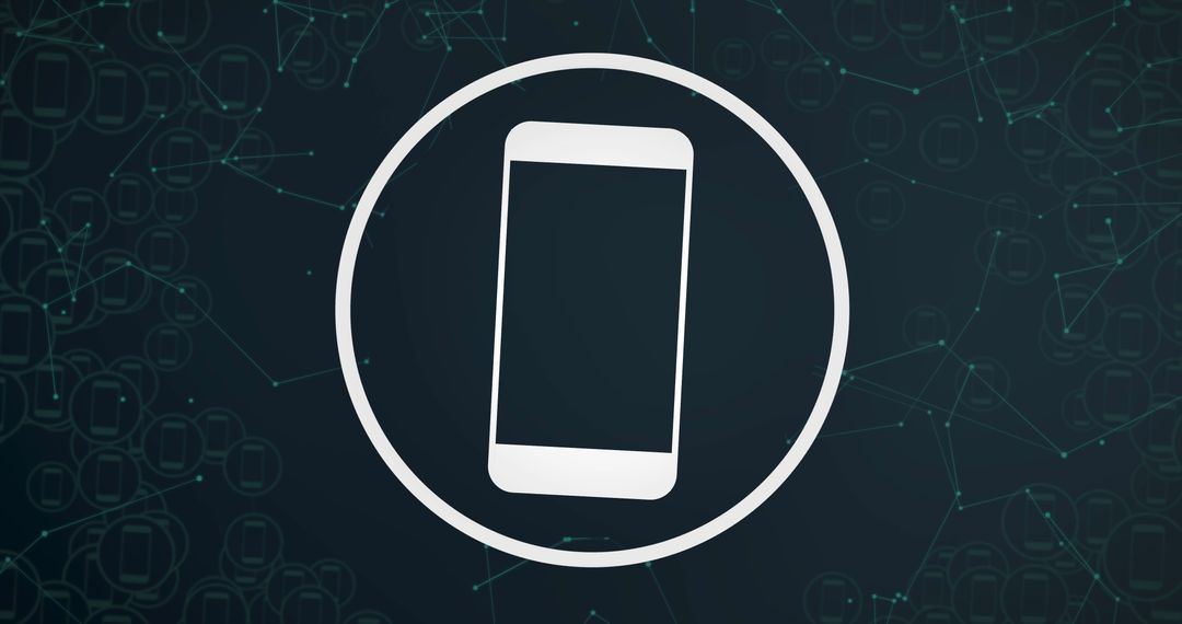 Smartphone Icon with Digital Network Connections