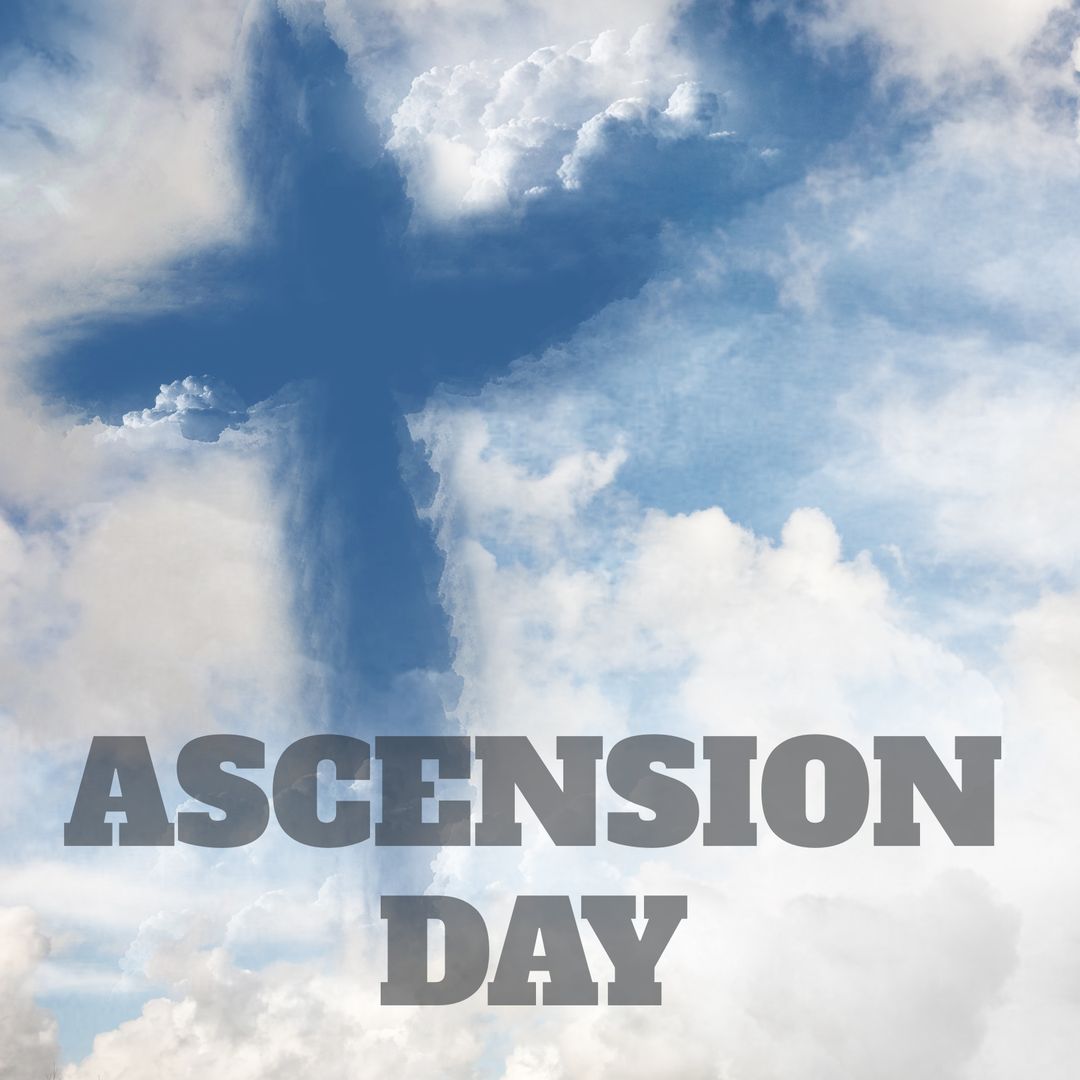 Heavenly Cross Symbolizing Ascension Day in Cloudy Sky