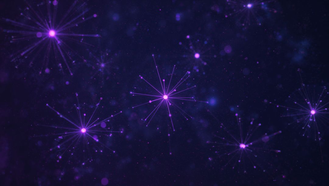 Violet Glowing Node Clusters Mapping Futuristic Network