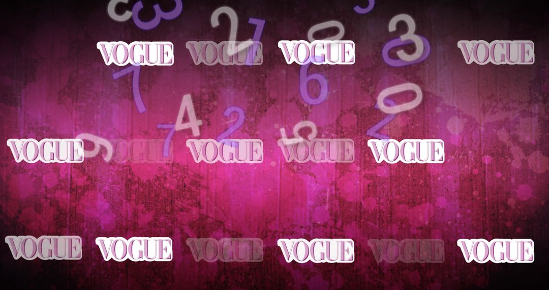 Falling Numbers with Repetitive Text on Purple Background