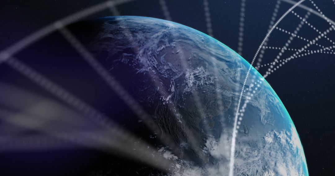 Interconnected Earth with Overlay of DNA Strand and Digital Network