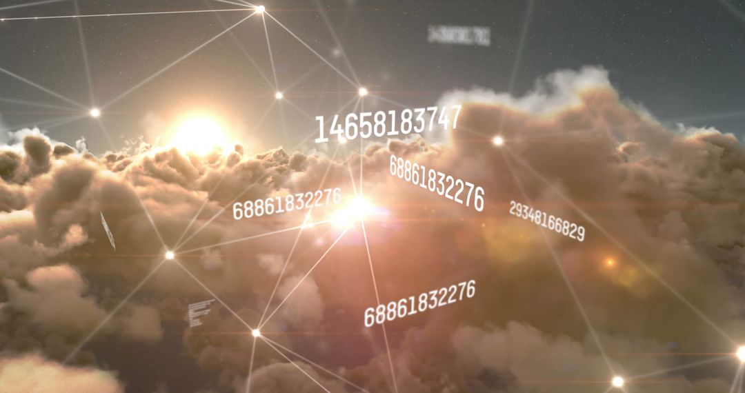 Digital Data Concepts Over Sunset Cloudscape