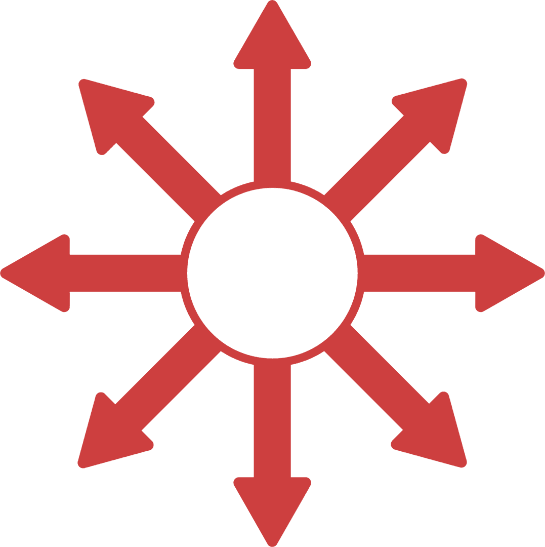 Red Arrow Circle Icon on Transparent Background